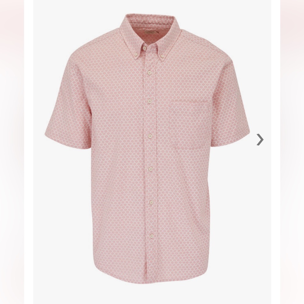FAHERTY Men’s Salmon pink fish scales button down